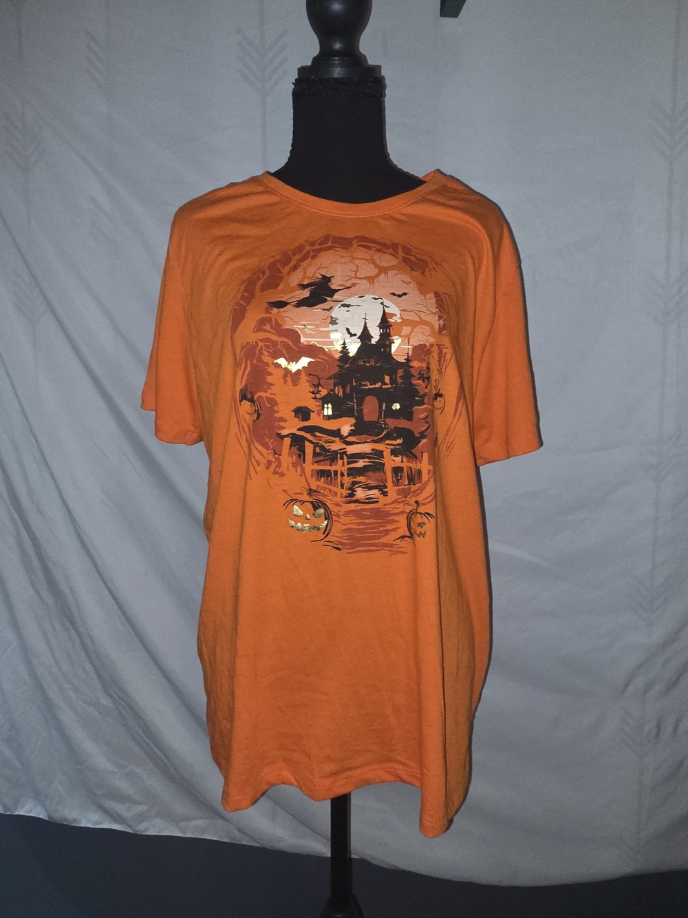 Celebrate It Orange Halloween Castle Graphic Tee